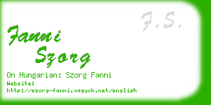 fanni szorg business card